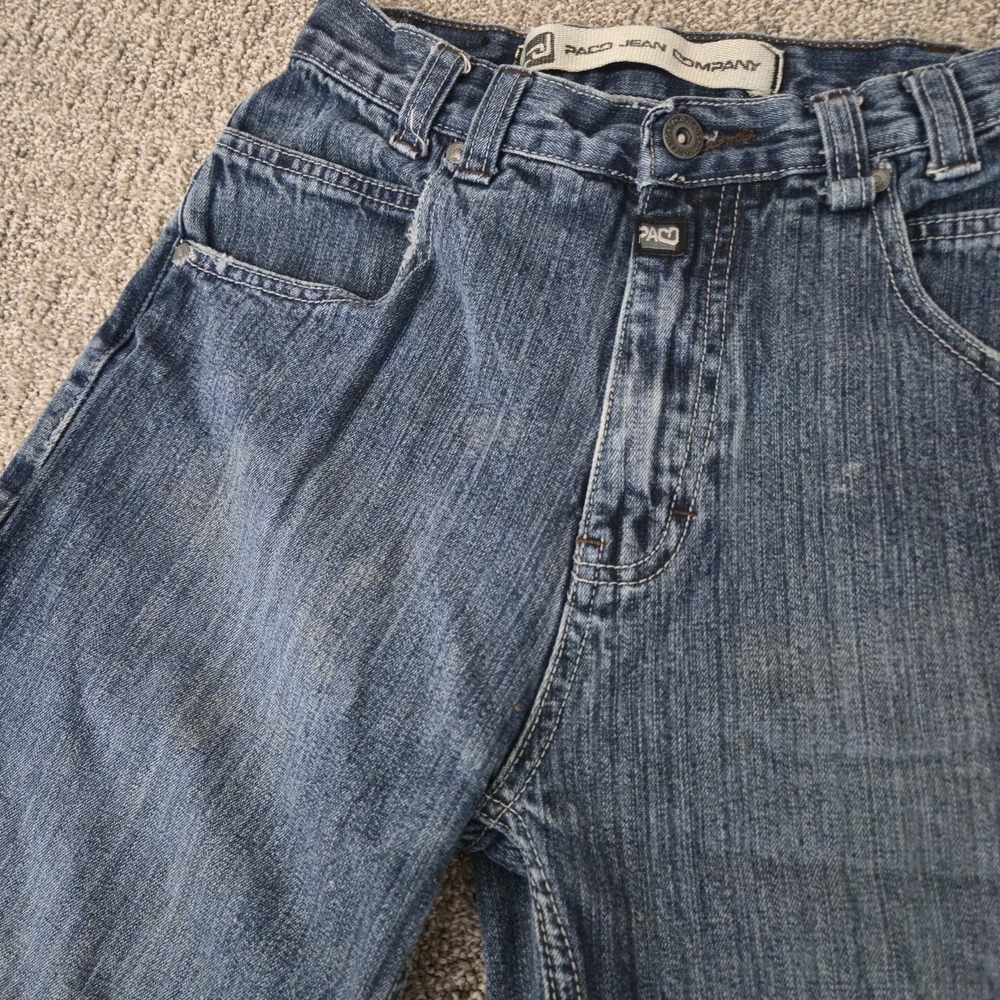 Paco Jeans Boys 8 Blue Baggy Skater Carpenter Loose Wide Leg 90s Y2K Vintage - Picture 4 of 9